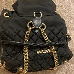Authentic Vintage Moschino mini black quilted backpack *RARE* Moschino Quilted Mini Backpack on SALE | Saks OFF 5TH main image 3